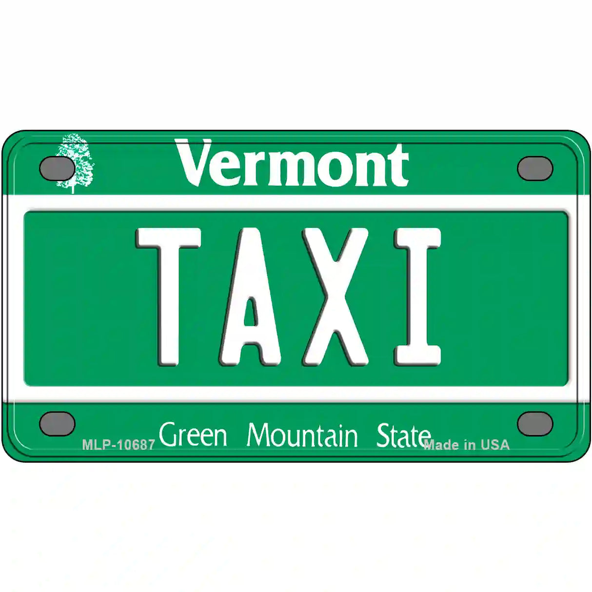 Taxi Vermont Metal Novelty License Plate 4" x 2.2" (MLP)