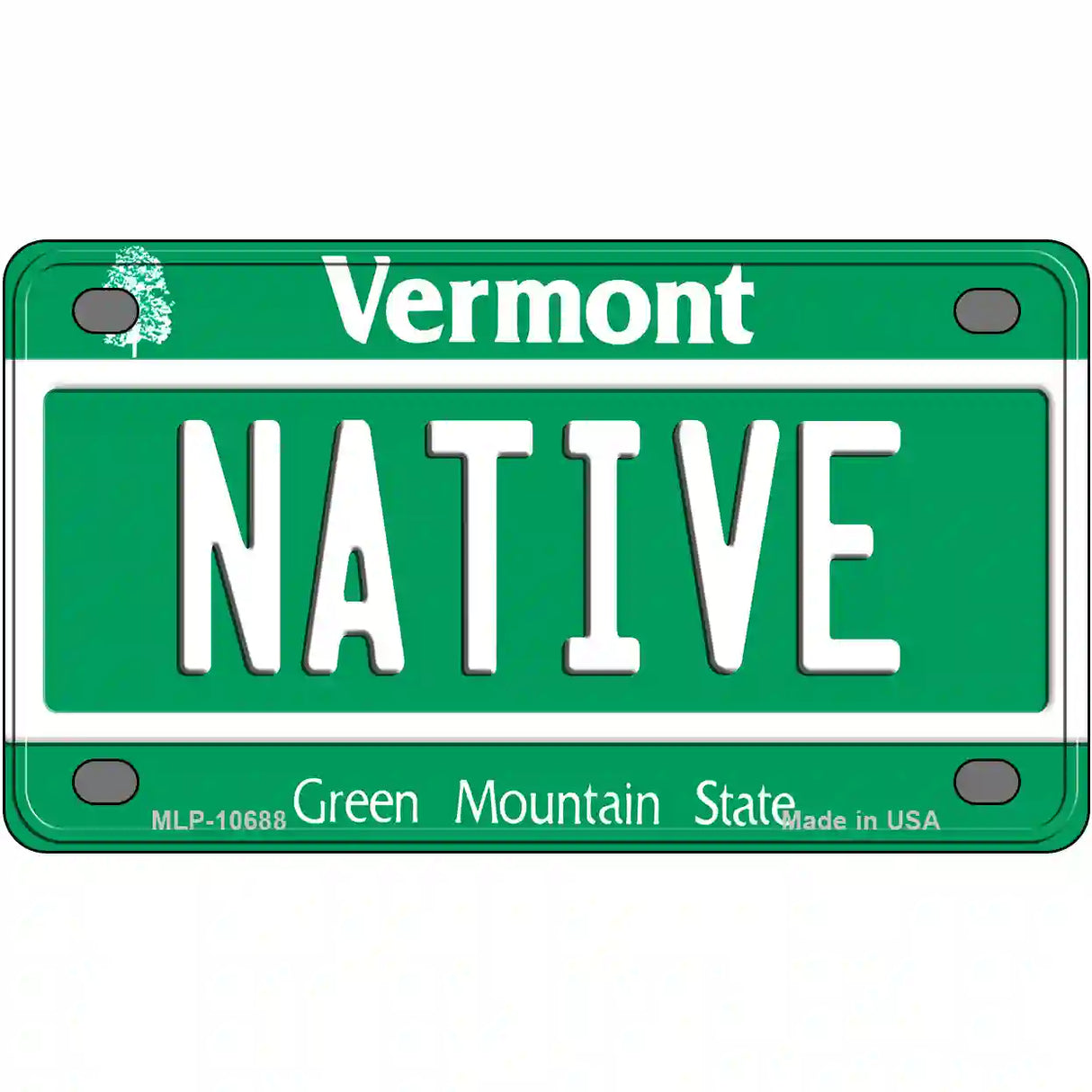 Native Vermont Metal Novelty License Plate 4" x 2.2" (MLP)