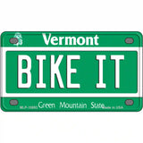 Bike It Vermont Metal Novelty License Plate 4" x 2.2" (MLP)