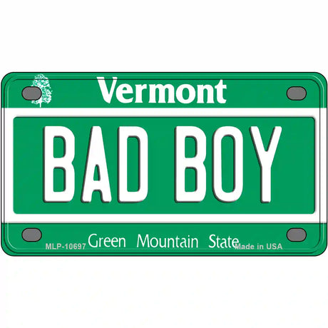 Bad Boy Vermont Metal Novelty License Plate 4" x 2.2" (MLP)