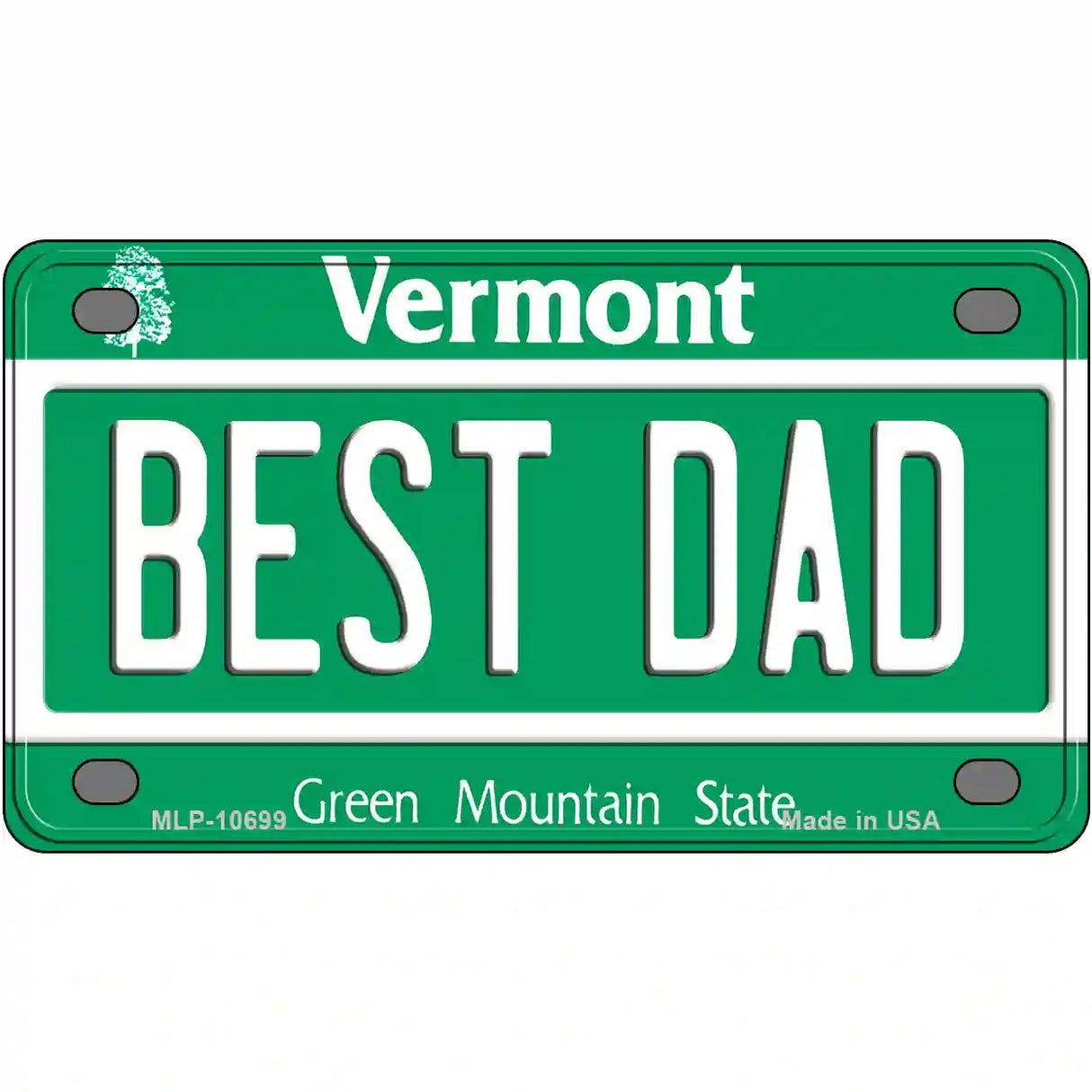 Best Dad Vermont Metal Novelty License Plate 4" x 2.2" (MLP)