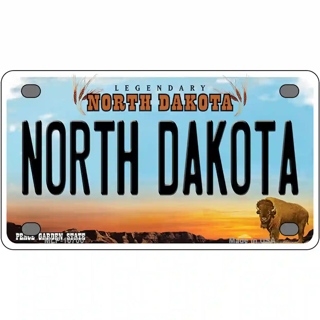 North Dakota Metal Novelty License Plate 4" x 2.2" (MLP)
