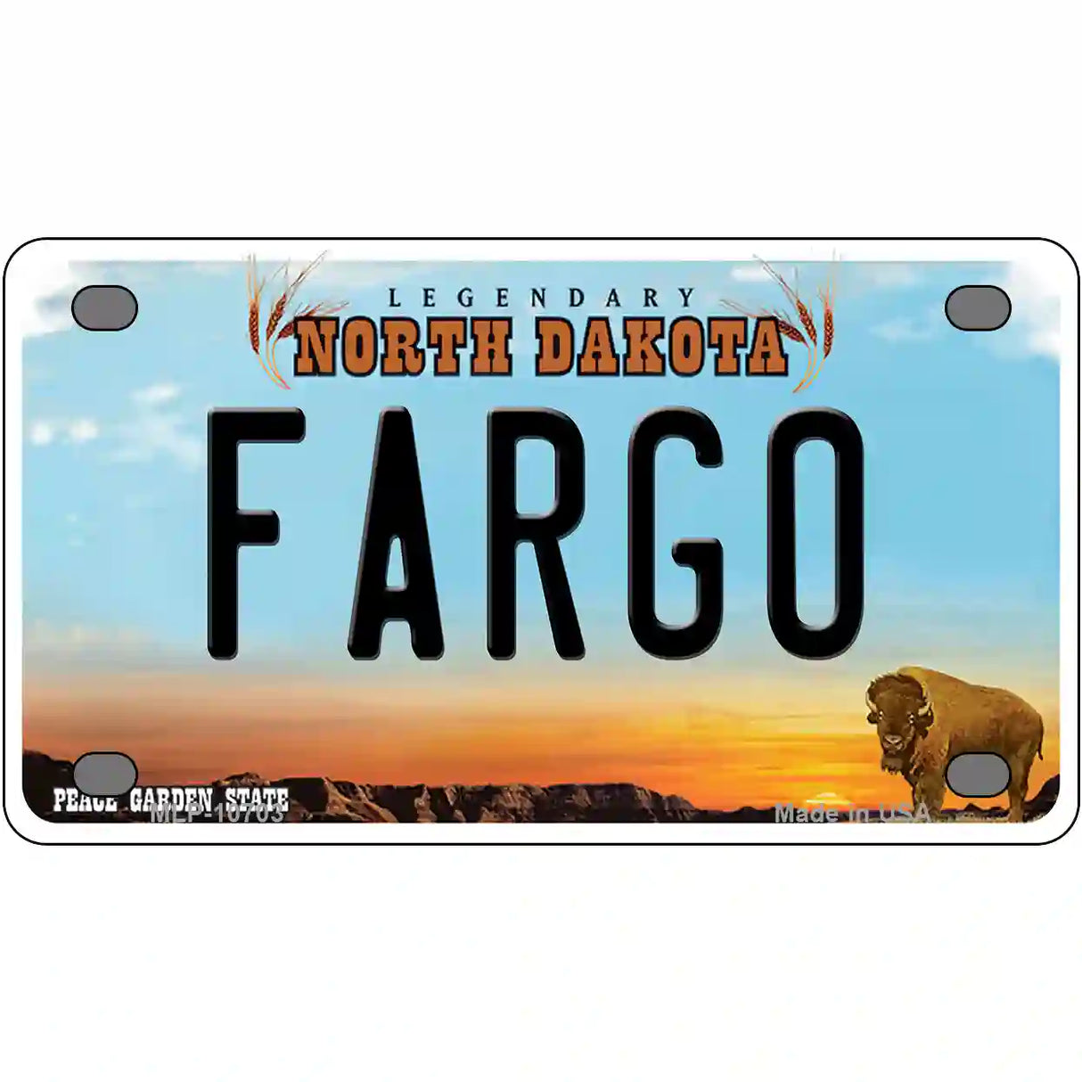 Fargo North Dakota Metal Novelty License Plate 4" x 2.2" (MLP)