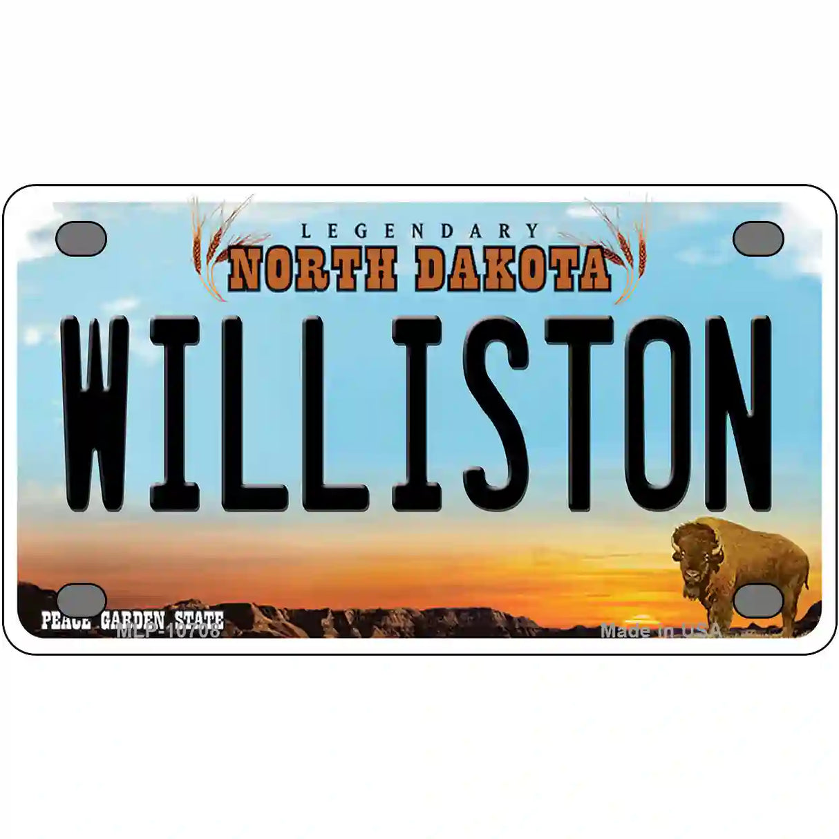 Williston North Dakota Metal Novelty License Plate 4" x 2.2" (MLP)