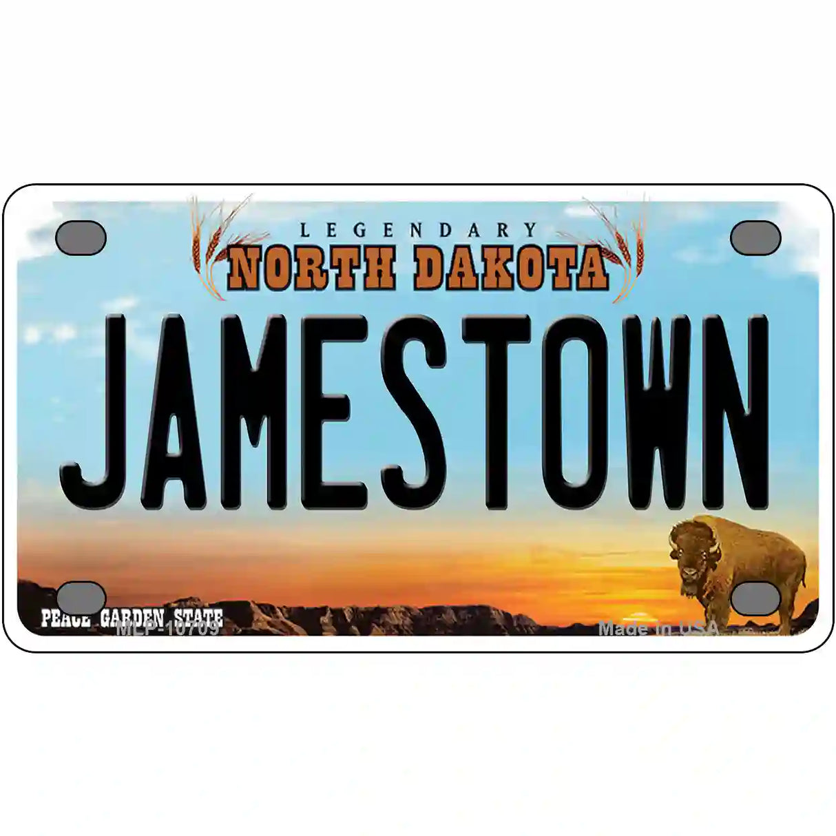 Jamestown North Dakota Metal Novelty License Plate 4" x 2.2" (MLP)