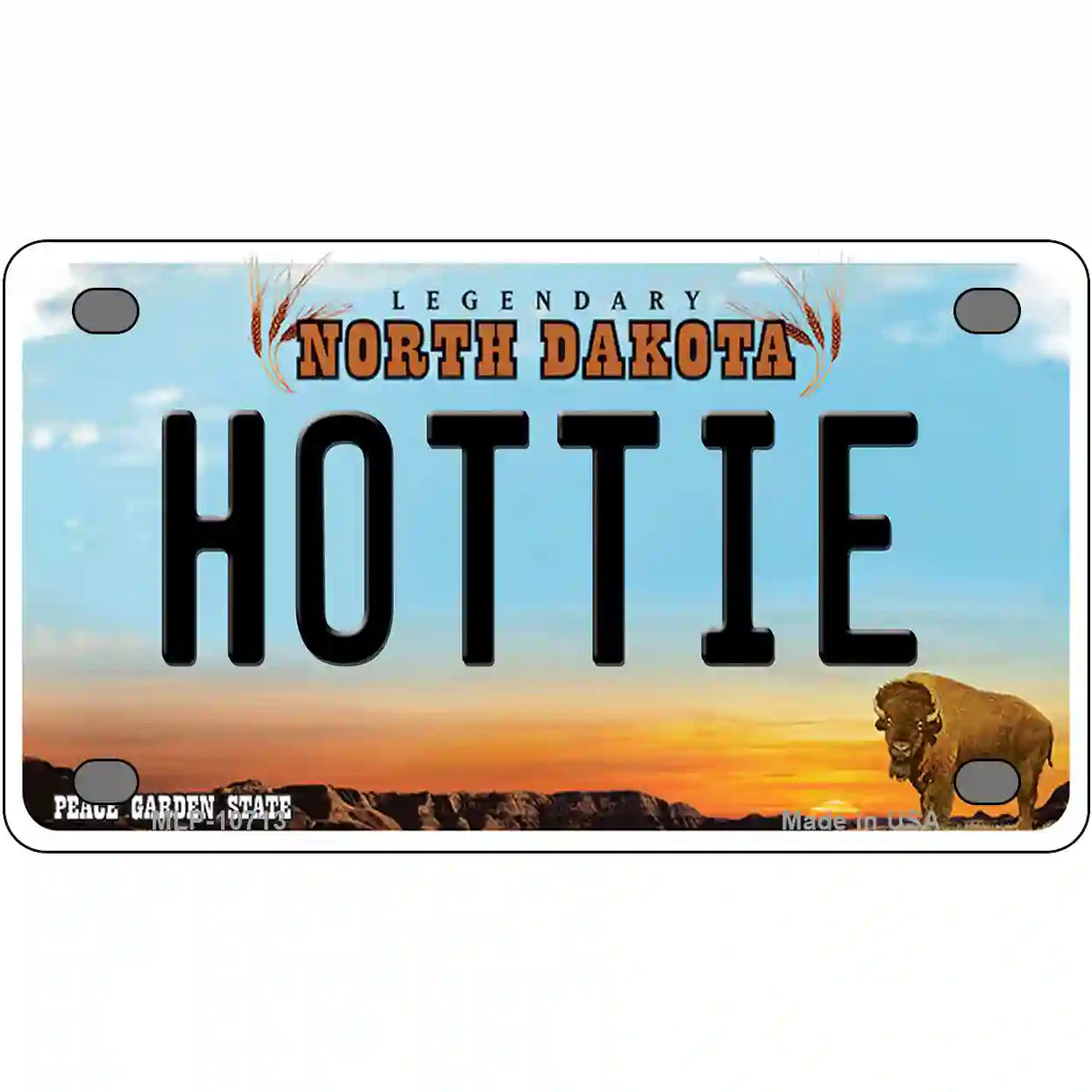 Hottie North Dakota Metal Novelty License Plate 4" x 2.2" (MLP)