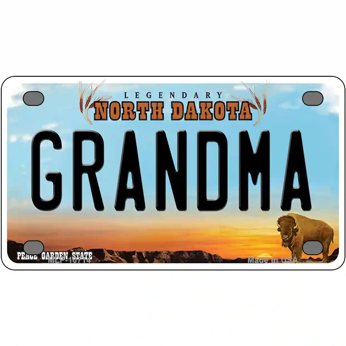 Grandma North Dakota Metal Novelty License Plate 4" x 2.2" (MLP)