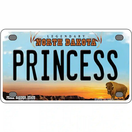 Princess North Dakota Metal Novelty License Plate 4" x 2.2" (MLP)