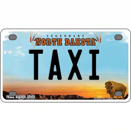 Taxi North Dakota Metal Novelty License Plate 4" x 2.2" (MLP)