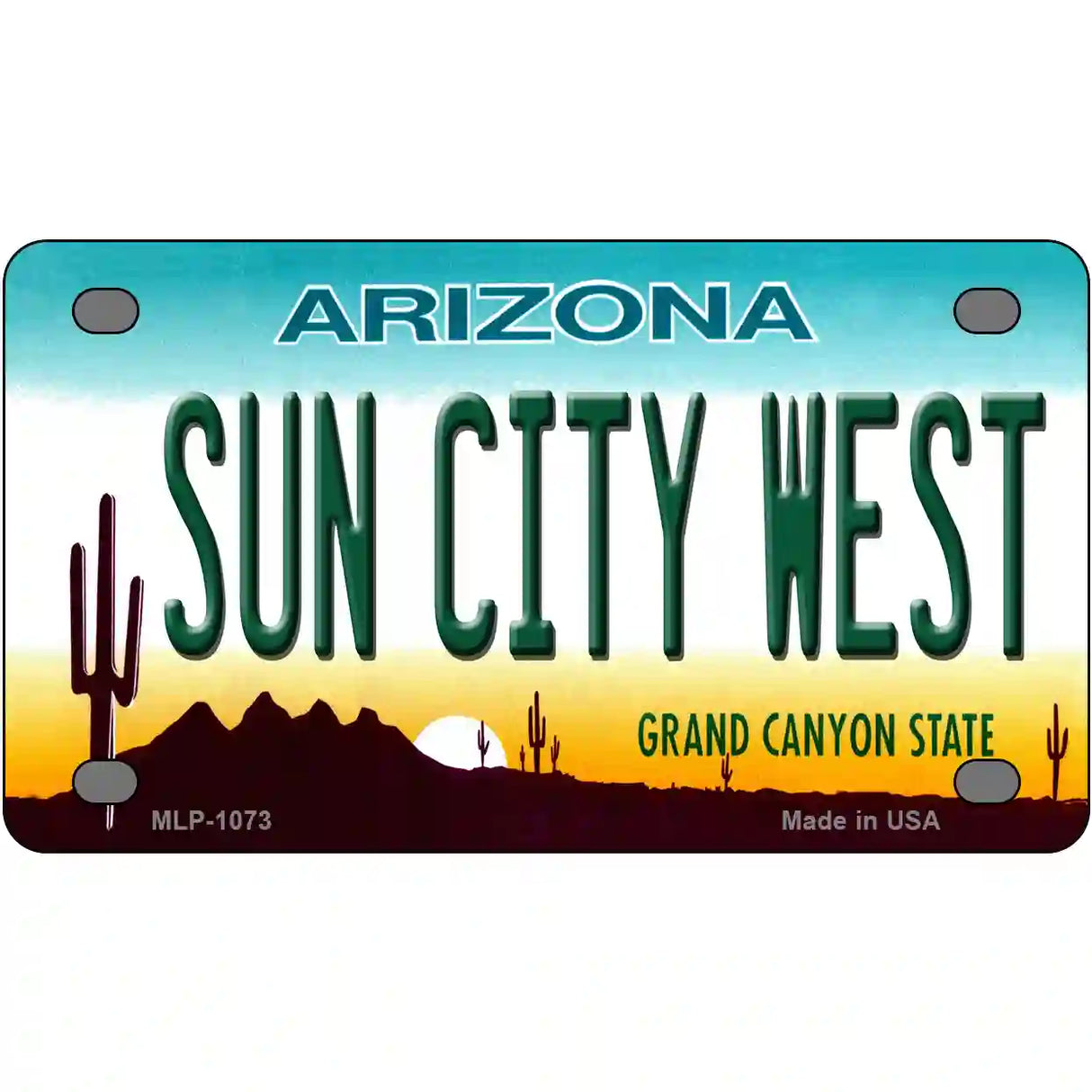 Sun City West Arizona Novelty Metal License Plate 4" x 2.2" (MLP)