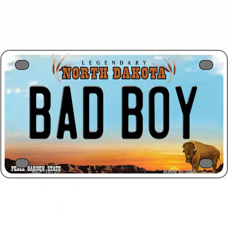 Bad Boy North Dakota Metal Novelty License Plate 4" x 2.2" (MLP)