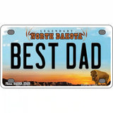 Best Dad North Dakota Metal Novelty License Plate 4" x 2.2" (MLP)