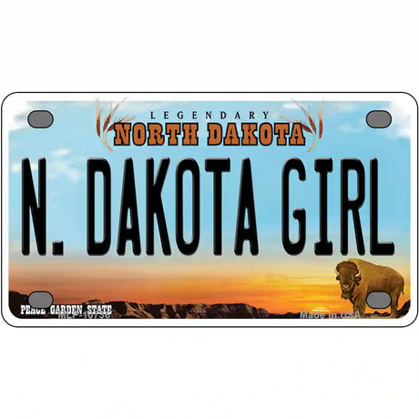 N Dakota Girl North Dakota Metal Novelty License Plate 4" x 2.2" (MLP)