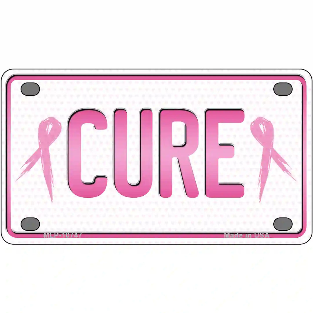 Cure Metal License Plate Sign 4" x 2.2" (MLP)
