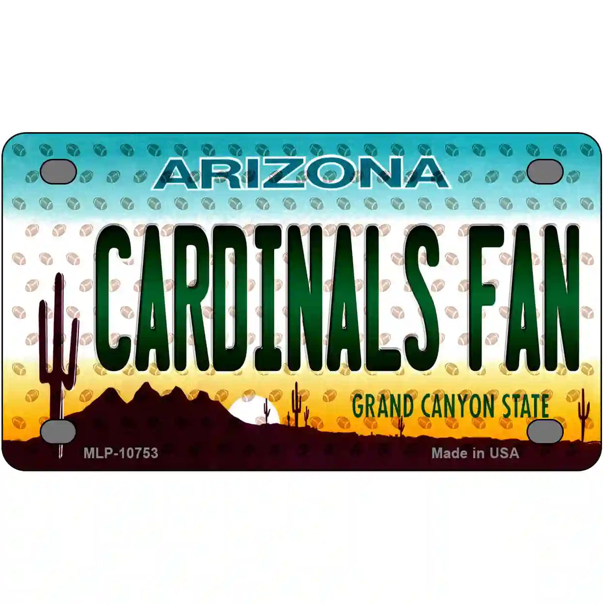 Cardinals Fan Arizona Novelty Metal License Plate 4" x 2.2" (MLP)