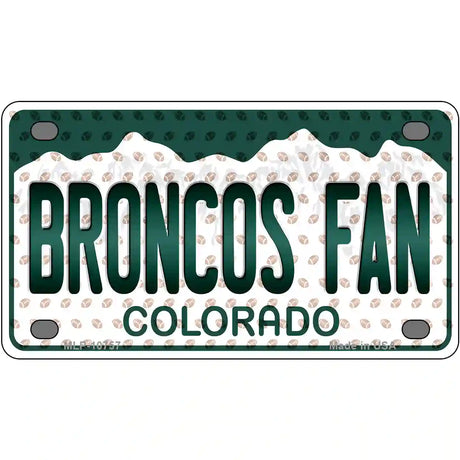 Broncos Fan Colorado Novelty Metal License Plate 4" x 2.2" (MLP)