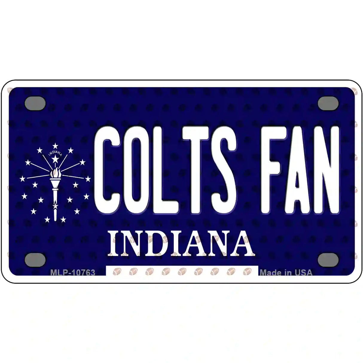 Colts Fan Indiana Novelty Metal License Plate 4" x 2.2" (MLP)