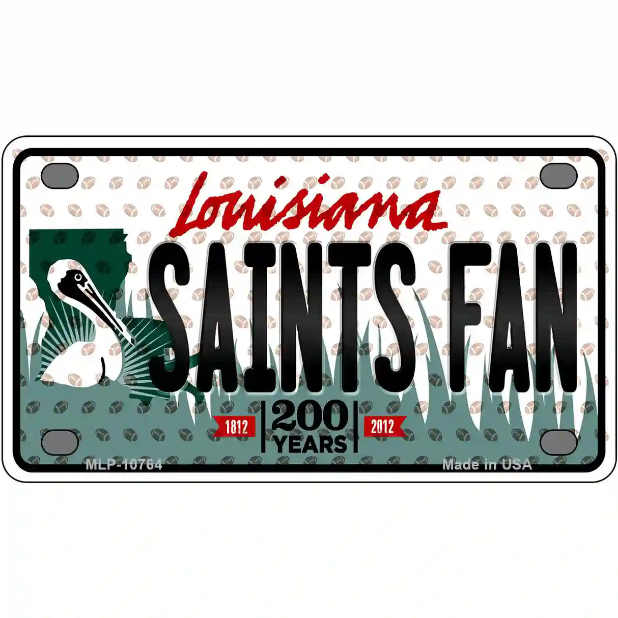 Saints Fan Louisiana Novelty Metal License Plate 4" x 2.2" (MLP)