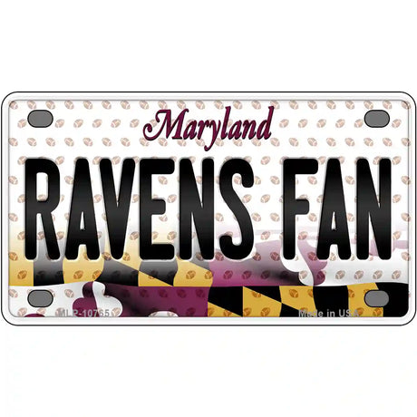 Ravens Fan Maryland Novelty Metal License Plate 4" x 2.2" (MLP)