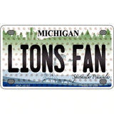 Lions Fan Michigan Novelty Metal License Plate 4" x 2.2" (MLP)