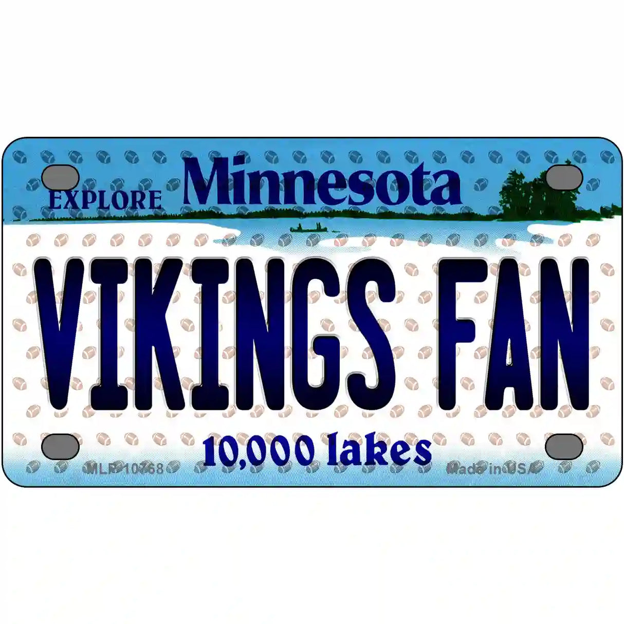 Vikings Fan Minnesota Novelty Metal License Plate 4" x 2.2" (MLP)