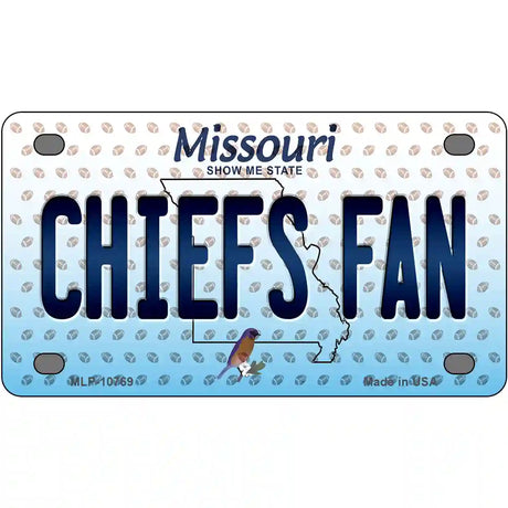 Chiefs Fan Missouri Novelty Metal License Plate 4" x 2.2" (MLP)