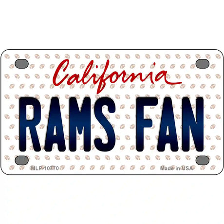 Rams Fan California Novelty Metal License Plate 4" x 2.2" (MLP)