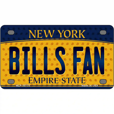 Bills Fan New York Novelty Metal License Plate 4" x 2.2" (MLP)