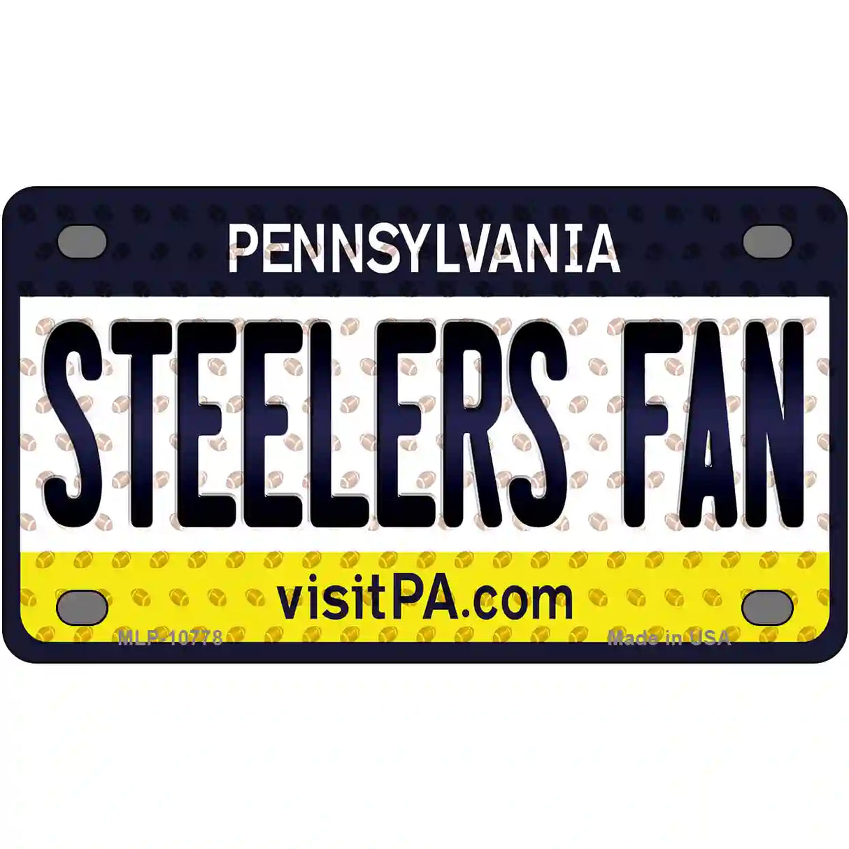 Steelers Fan Pennsylvania Novelty Metal License Plate 4" x 2.2" (MLP)