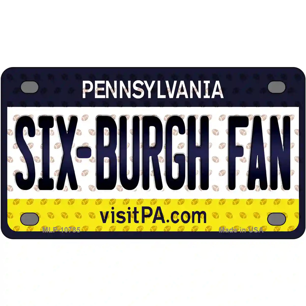 Six Burgh Fan Pennsylvania Novelty Metal License Plate 4" x 2.2" (MLP)