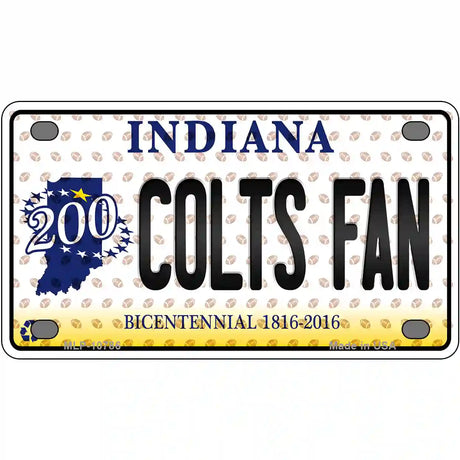 Colts Fan Bicentennial Indiana Novelty Metal License Plate 4" x 2.2" (MLP)