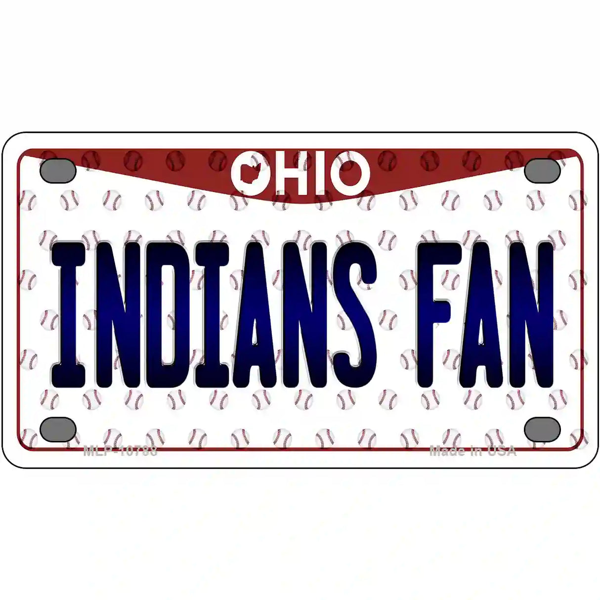 Indians Fan Ohio Novelty Metal License Plate 4" x 2.2" (MLP)