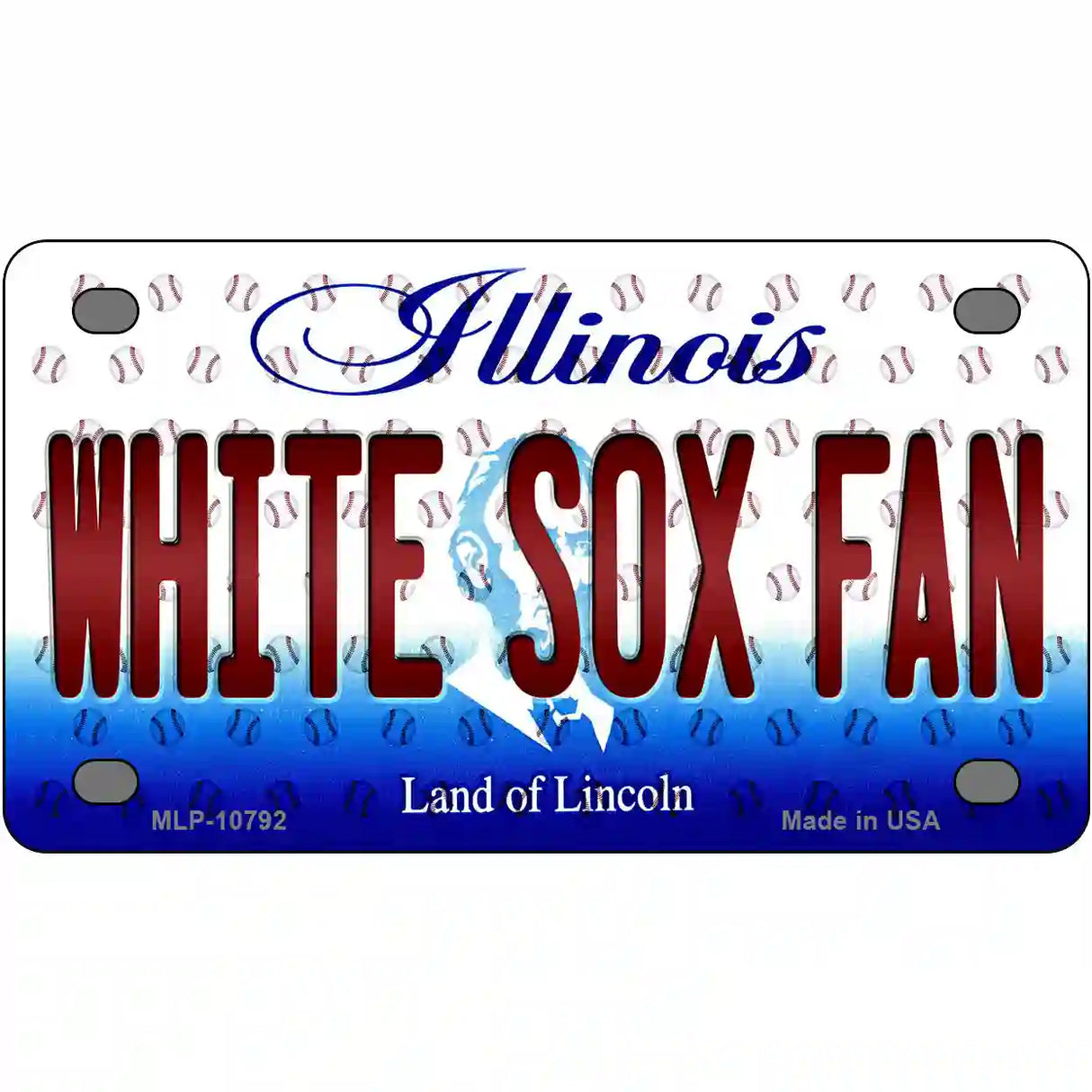 White Sox Fan Illinois Novelty Metal License Plate 4" x 2.2" (MLP)