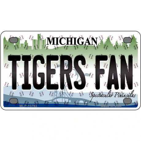 Tigers Fan Michigan Novelty Metal License Plate 4" x 2.2" (MLP)