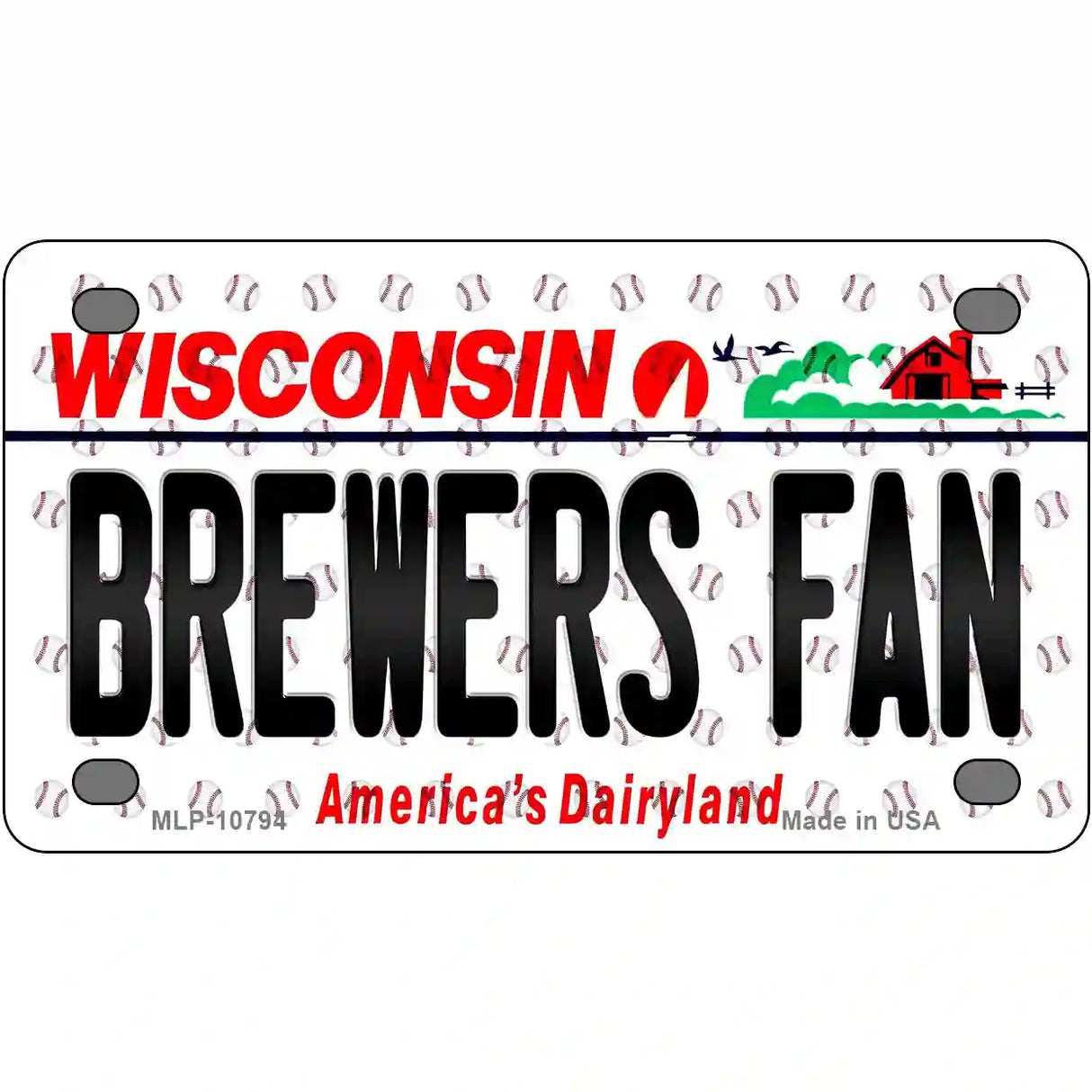 Brewers Fan Wisconsin Novelty Metal License Plate 4" x 2.2" (MLP)