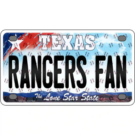 Rangers Fan Texas Novelty Metal License Plate 4" x 2.2" (MLP)