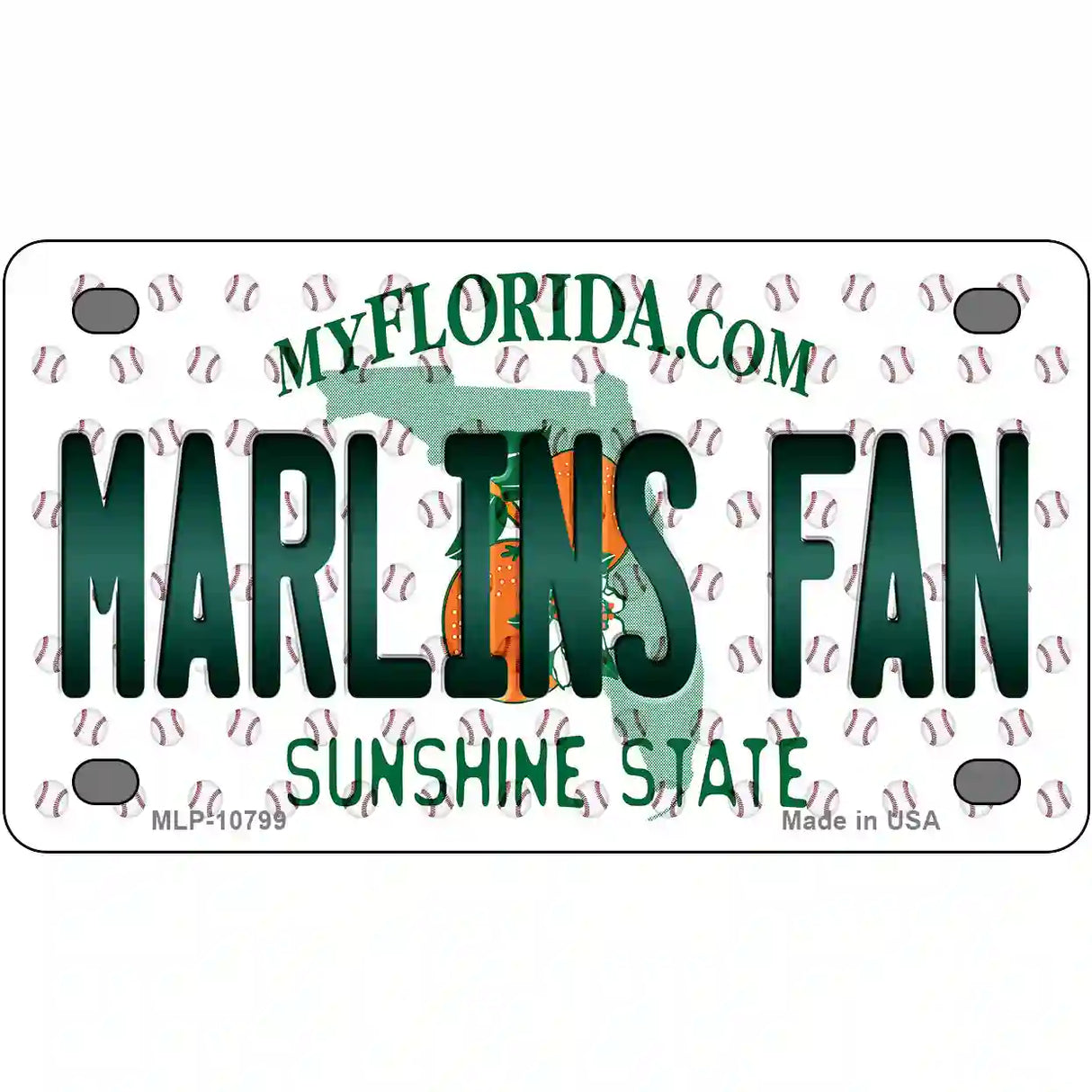 Marlins Fan Florida Novelty Metal License Plate 4" x 2.2" (MLP)