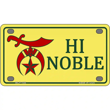 High Noble Novelty Metal License Plate 4" x 2.2" (MLP)