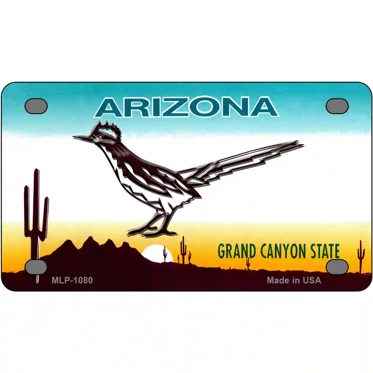 Roadrunner Arizona Novelty Metal License Plate 4" x 2.2" (MLP)