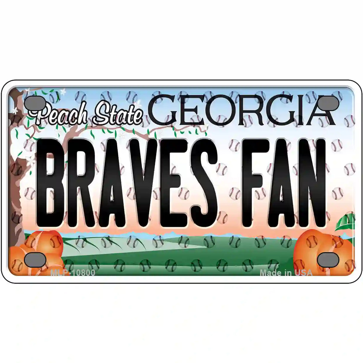 Braves Fan Georgia Novelty Metal License Plate 4" x 2.2" (MLP)