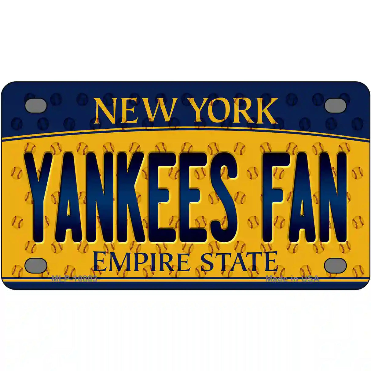 Yankees Fan New York Novelty Metal License Plate 4" x 2.2" (MLP)