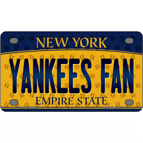 Yankees Fan New York Novelty Metal License Plate 4" x 2.2" (MLP)