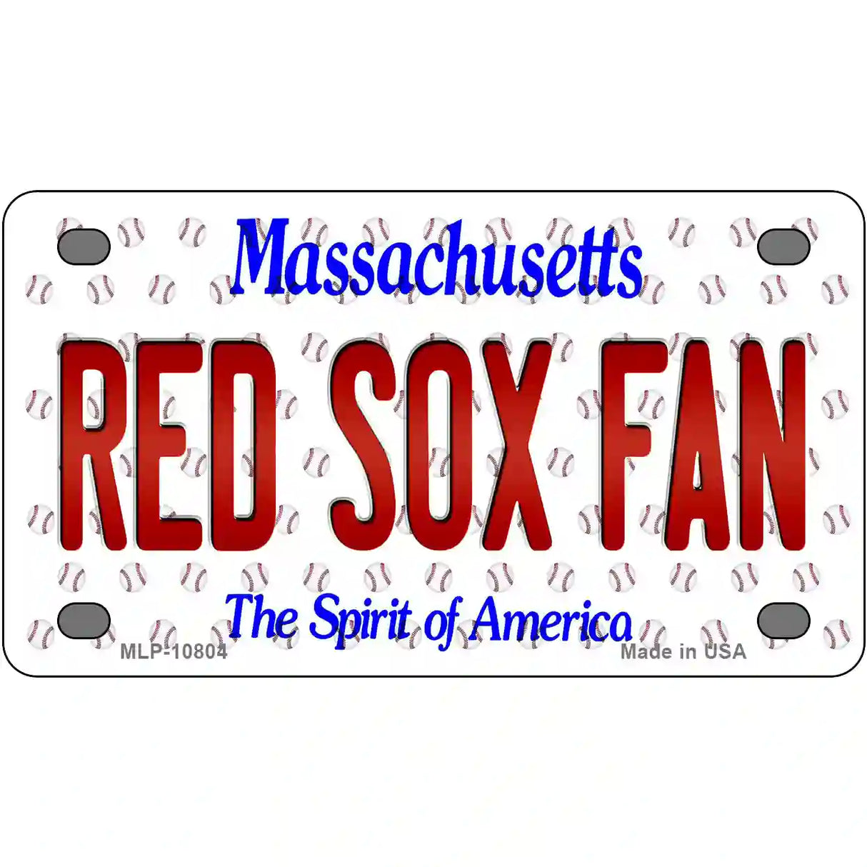 Red Sox Fan Massachusetts Novelty Metal License Plate 4" x 2.2" (MLP)