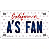 As Fan California Novelty Metal License Plate 4" x 2.2" (MLP)