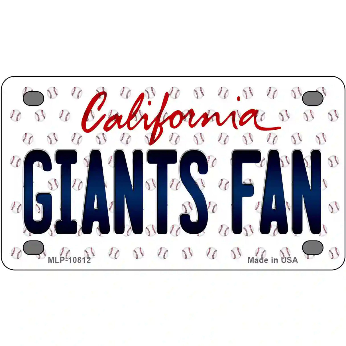 Giants Fan California Novelty Metal License Plate 4" x 2.2" (MLP)