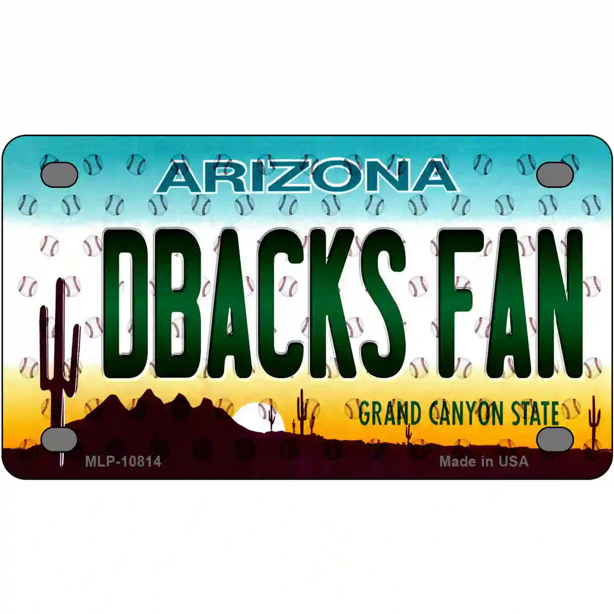 Dbacks Fan Arizona Novelty Metal License Plate 4" x 2.2" (MLP)