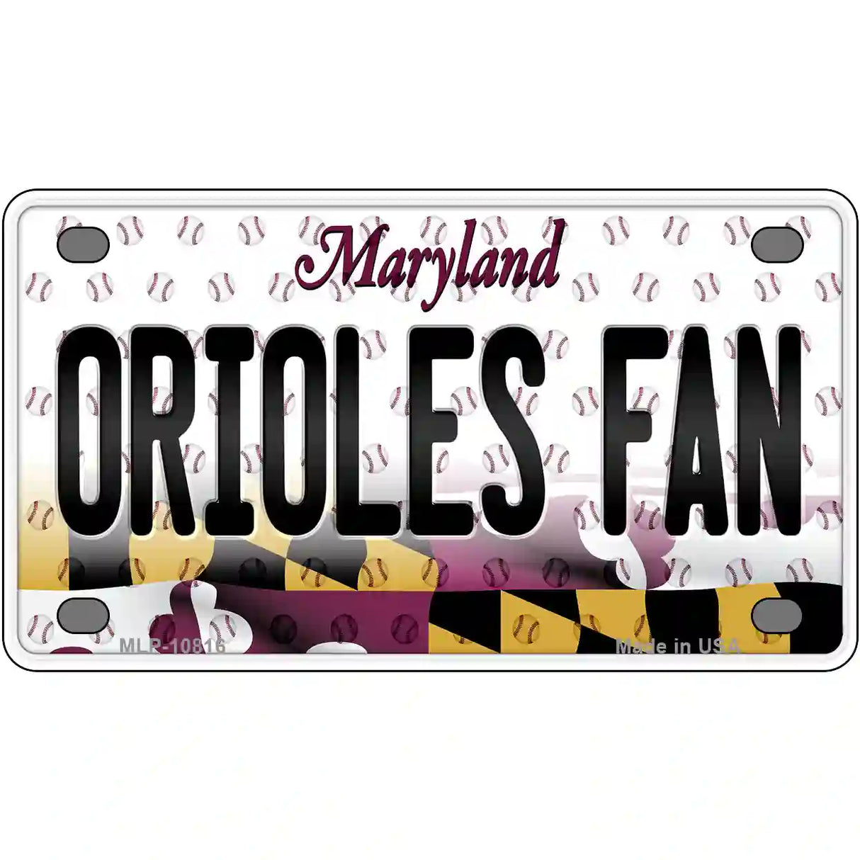 Orioles Fan Maryland Novelty Metal License Plate 4" x 2.2" (MLP)