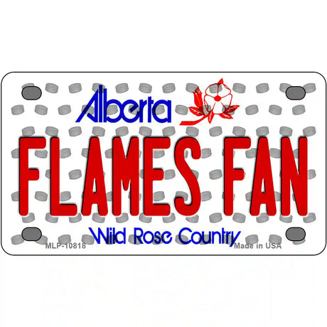 Flames Fan Alberta Novelty Metal License Plate 4" x 2.2" (MLP)