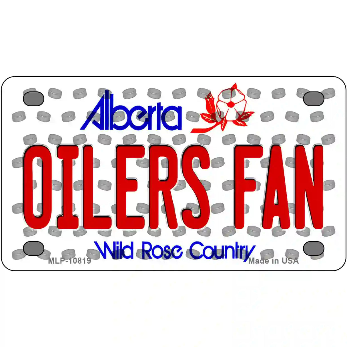 Oilers Fan Alberta Novelty Metal License Plate 4" x 2.2" (MLP)