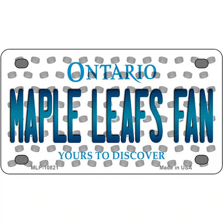 Maple Leafs Fan Ontario Novelty Metal License Plate 4" x 2.2" (MLP)